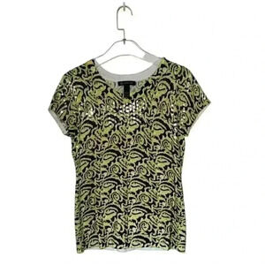 INC Women' Black/Yellow Sequin Capped Sleeve Sweater SIZE-LARGE